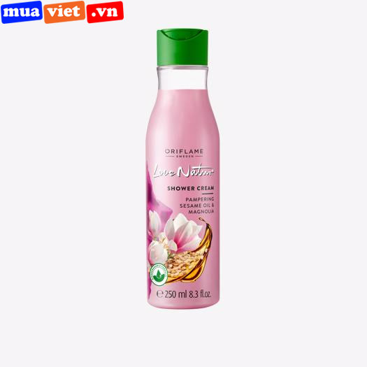 34830 Oriflame Kem tắm hương ngọc lan Love Nature Shower Cream Pampering Sesame Oil & Magnolia