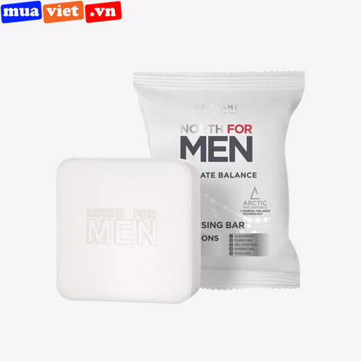 43929 Oriflame Xà phòng tắm nam 5 trong 1 North for Men Ultimate Balance Cleansing Bar