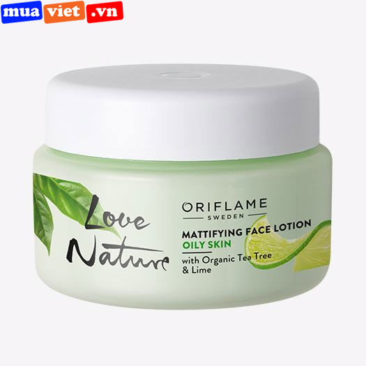 34845 Oriflame Sữa dưỡng da dầu Love Nature Mattifying Face Lotion with Organic Tea Tree & Lime