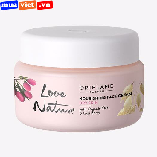 34862 Oriflame Kem dưỡng da khô và nhạy cảm Love Nature Nourishing Face Cream with Organic Oat & Goji Berry
