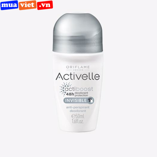 33141 Oriflame Lăn hạn chế và ngăn ngừa mùi cơ thể suốt 48h Activelle Invisible Antiperspirant Deodorant