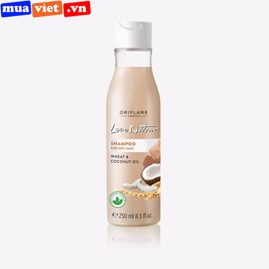 Dầu gội cho tóc khô hư tổn Oriflame Love Nature Shampoo for Dry Hair Wheat & Coconut Oil 32618